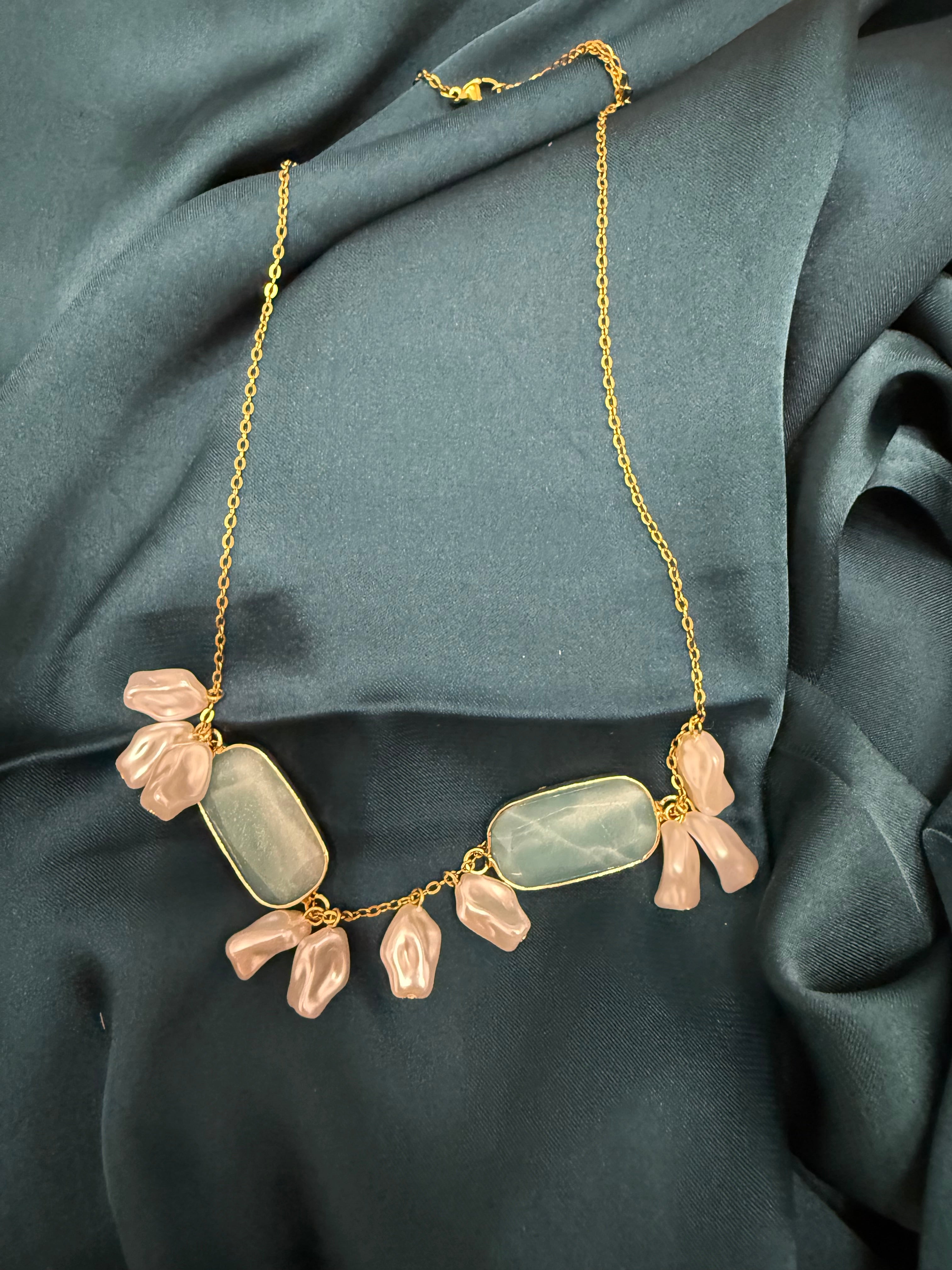 Blue amazonite and pear necklace
