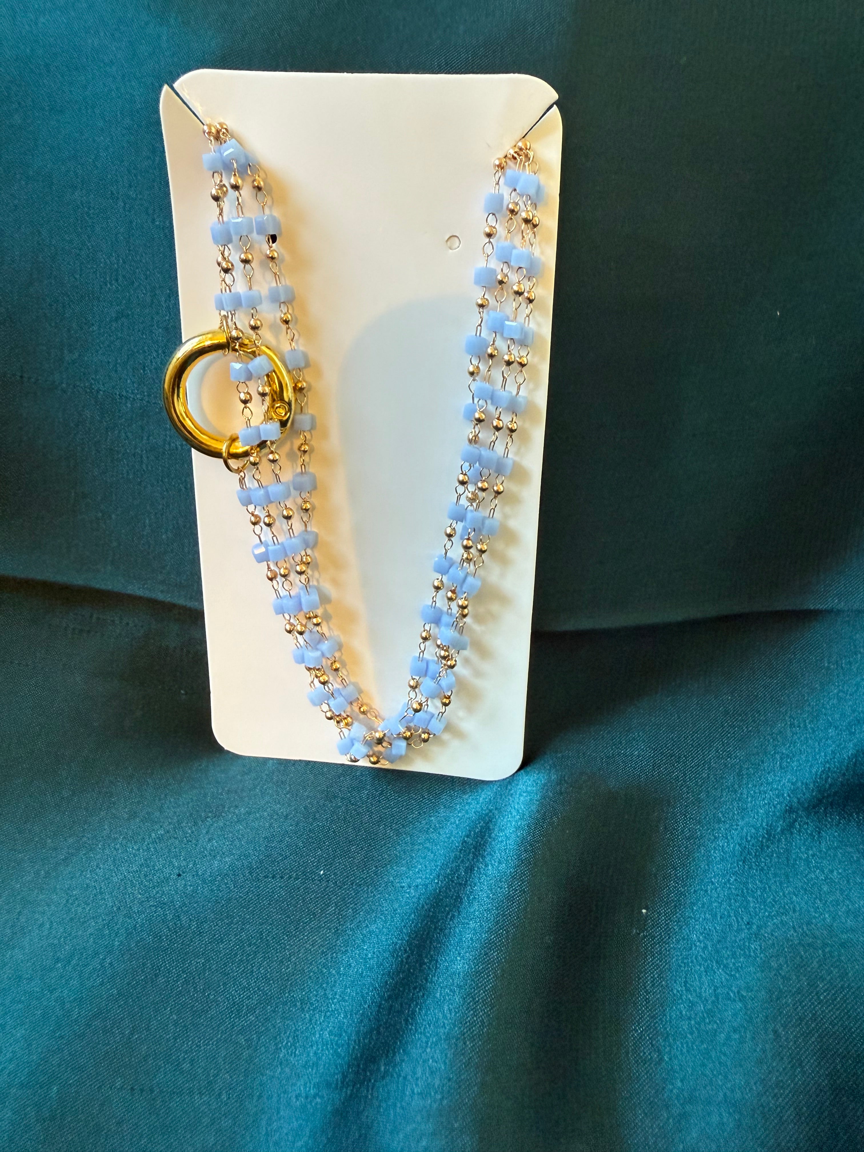 Long crystal boho style necklace