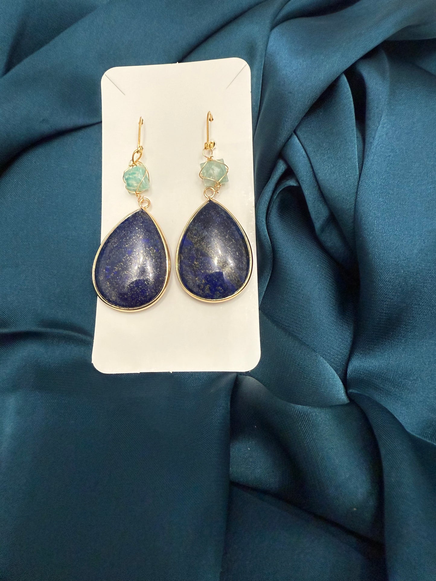 Blue amazonite & Lapiz lazuli drops